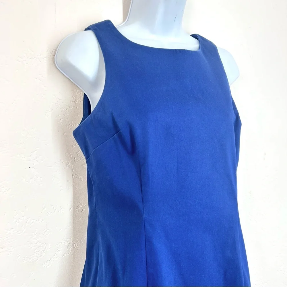 Southern Tide Charleston Scallop Sheath Dress Yacht Blue Size 4 Classic Preppy